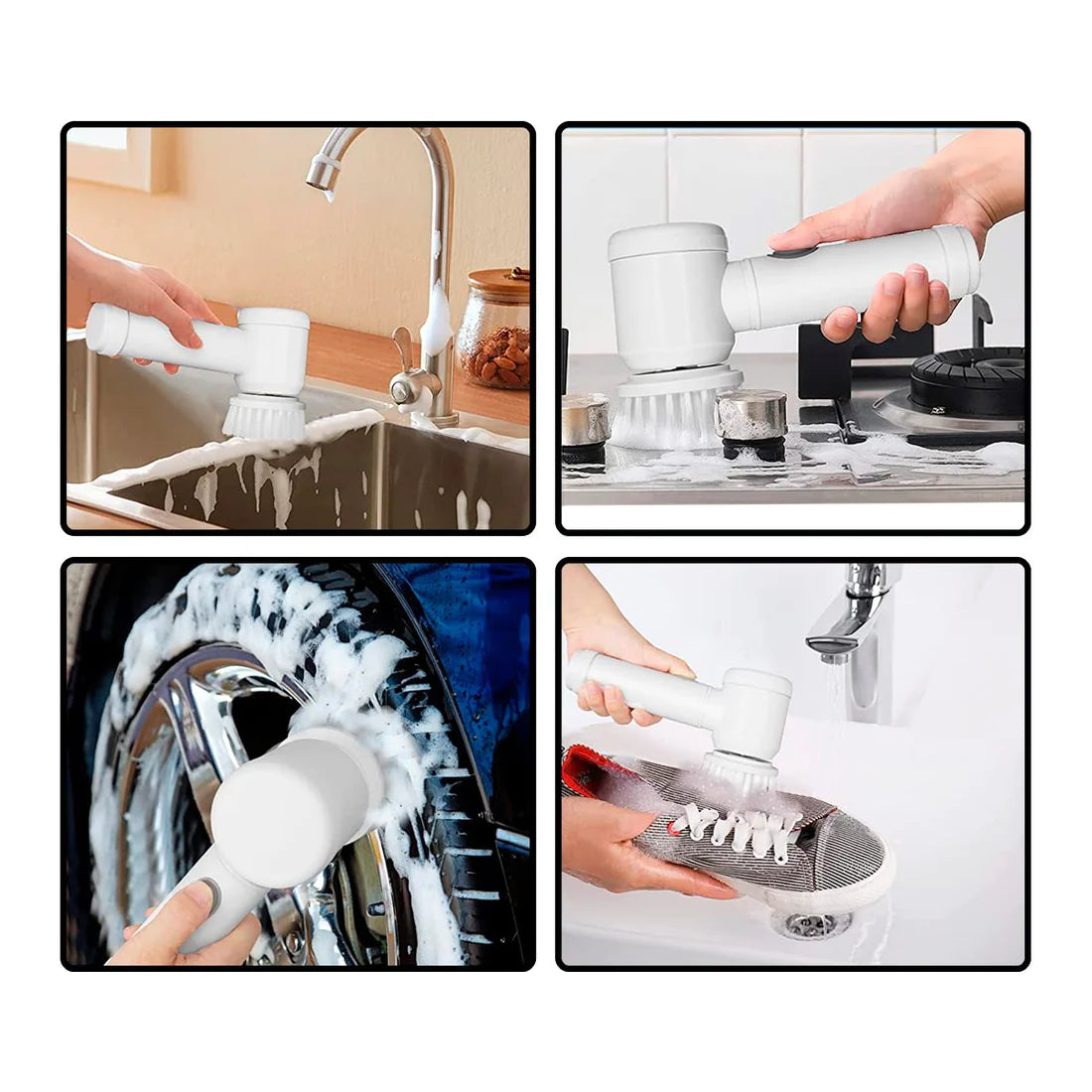 Cepillo de limpieza recargable por USB, cepillo de limpieza eléctrico 5 en  1, cepillo de limpieza de mano, cocina, hogar, multifunción JM